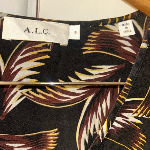 A.L.C Rory V-neck Pleated Silk Dress Size 8 - Picture 10 of 11